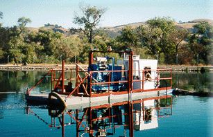 Dredge equipment at work